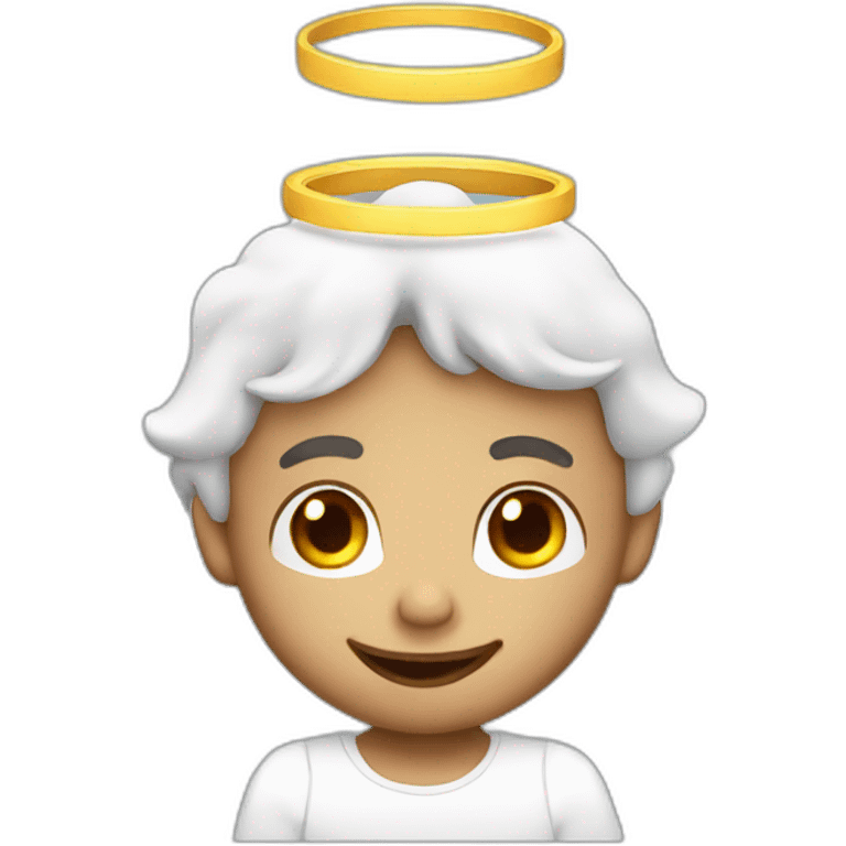 Angel male with halo with cheeky smile emoji