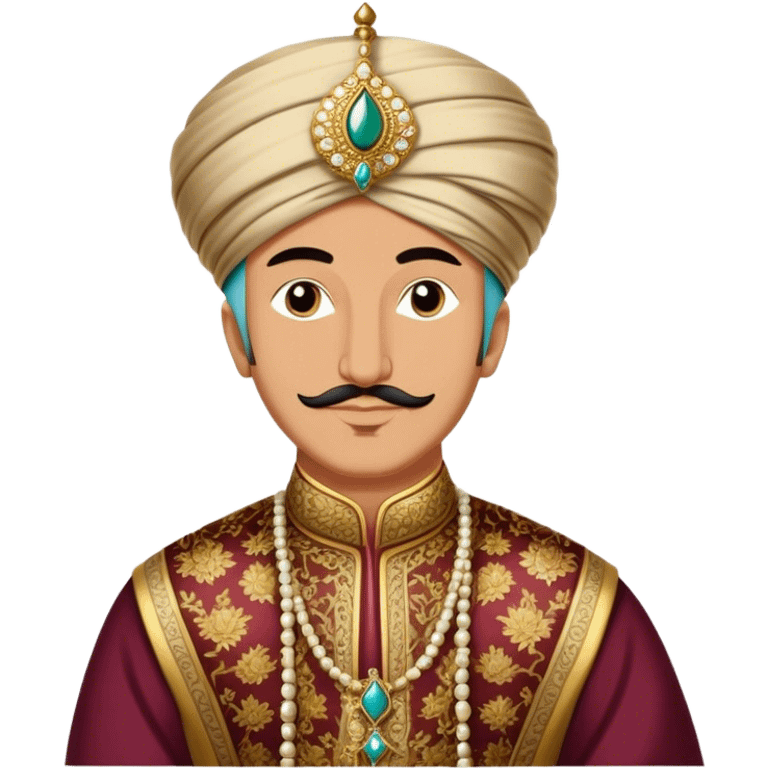 Suleiman the Magnificent – Cinematic Realistic Portrait of Suleiman the Magnificent, depicted as a regal Ottoman sultan in luxurious traditional attire with intricate patterns and a golden turban, his commanding gaze illuminated by warm, historic lighting, exuding majestic authority and timeless grandeur. emoji