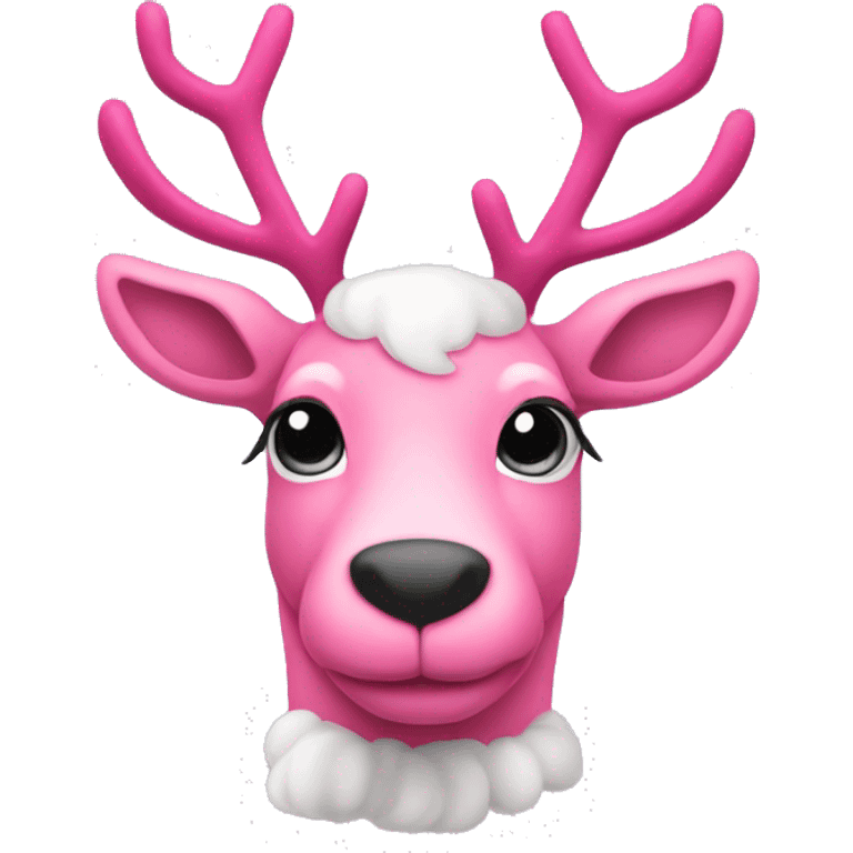 Pink reindeer  emoji