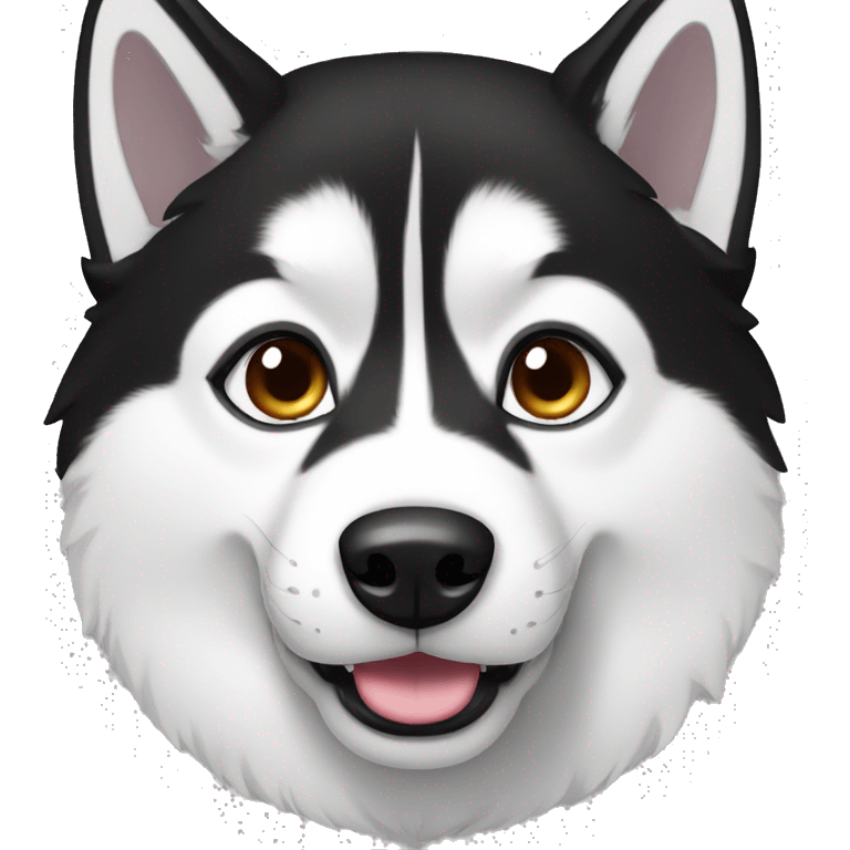 Husky black and white emoji