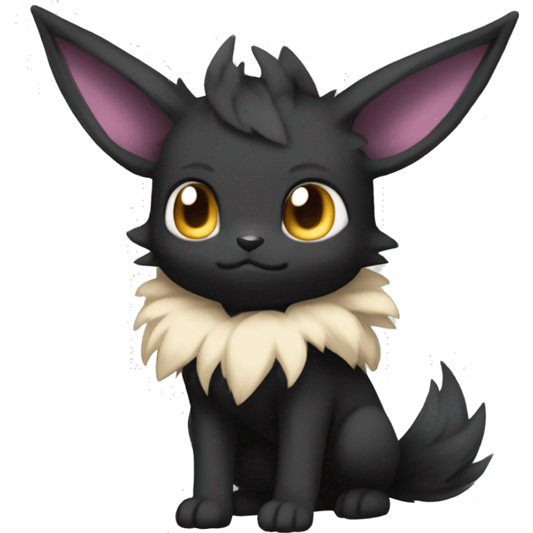 Dark Black Kawaii Eeveelution-Cute-Pokémon-fusion full body emoji