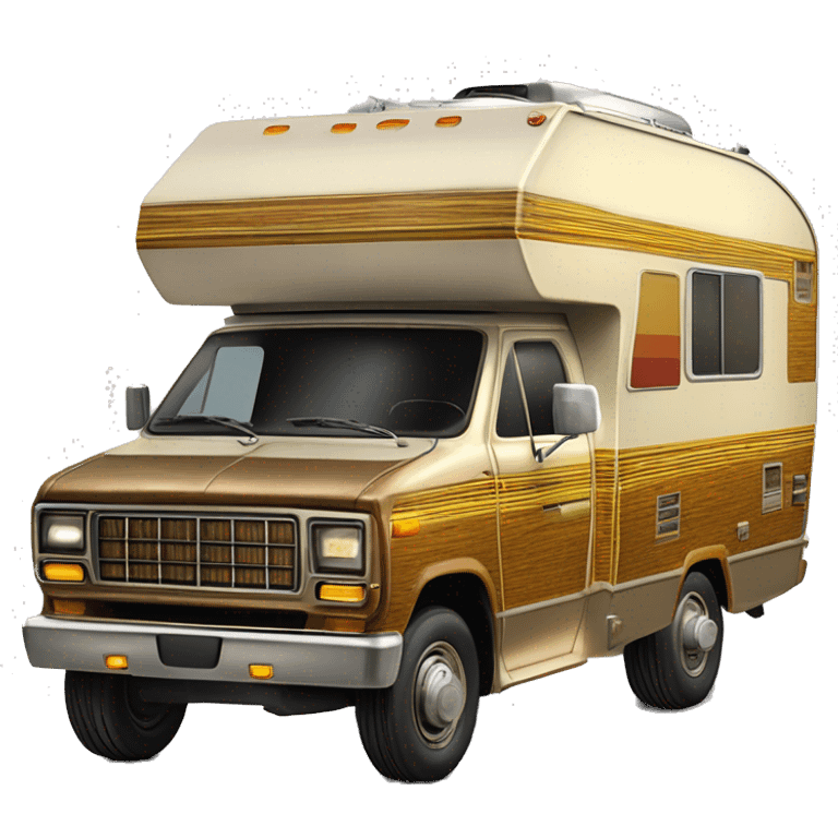 Real 70s C-3PO Winnebago dually woody family camper emoji