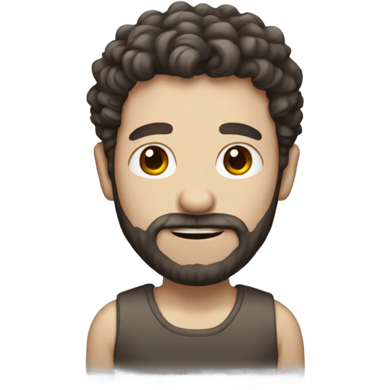 pale man with curly short dark brown hair and beard emoji