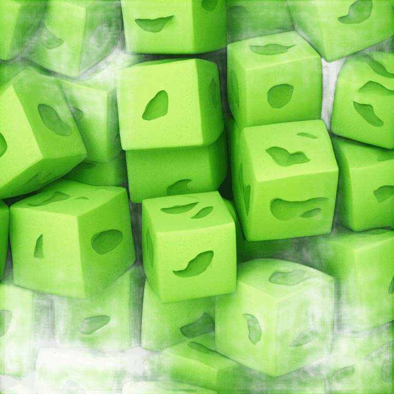 Cube shaped lime emoji