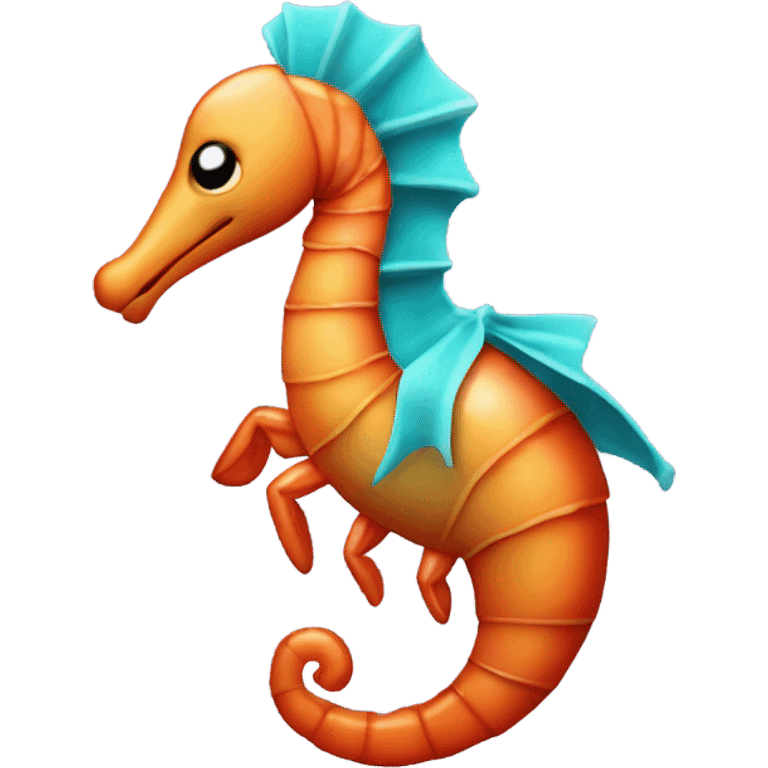 Prawn riding a seahorse emoji