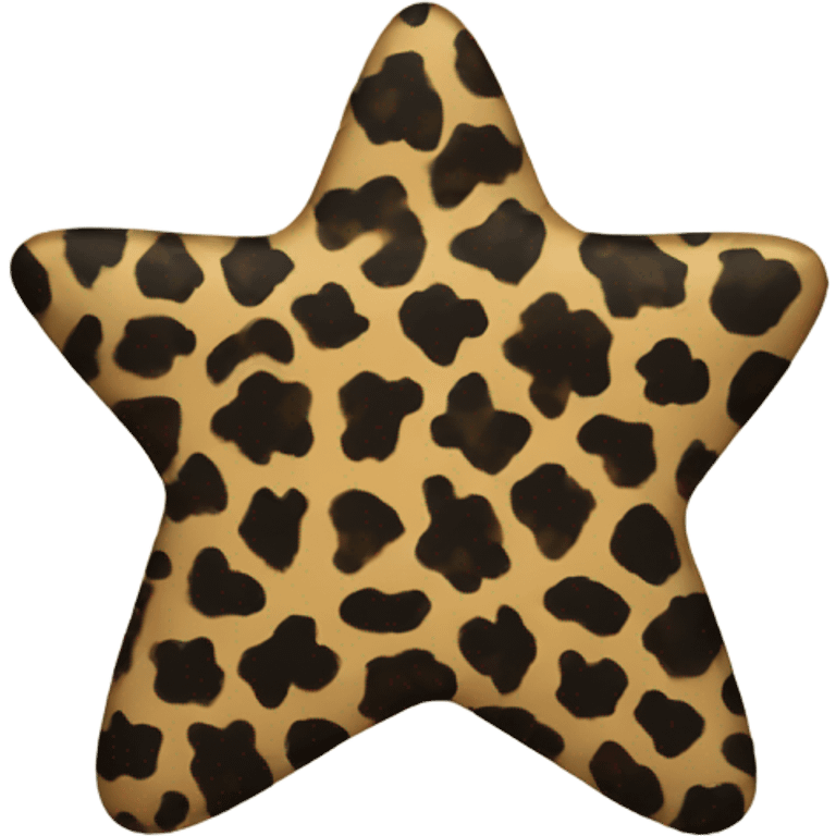 Dark leopard print star emoji