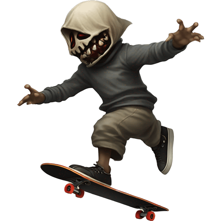 The asylum demon from dark souls doing a kickflip on a skateboard  emoji