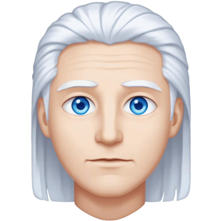 white hair and blue eyes emoji