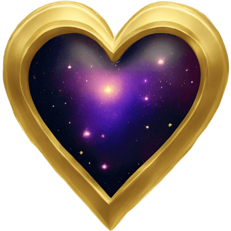 Gold cosmic heart emoji