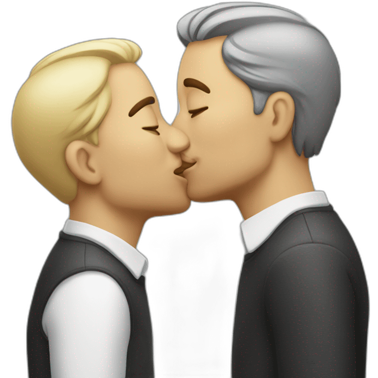 Men kissing emoji