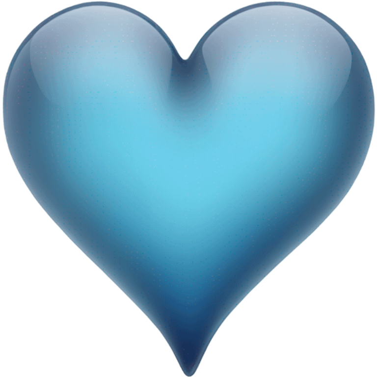 Blue gray glass heart emoji