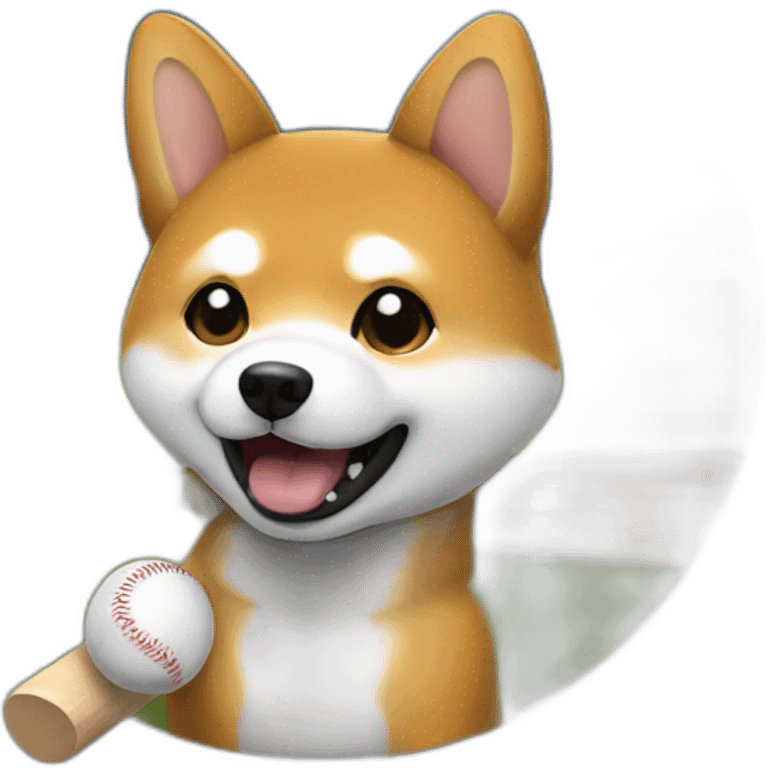 baseball player shiba-with-baseball-bat emoji