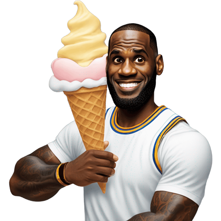 LeBron James with ice cream emoji