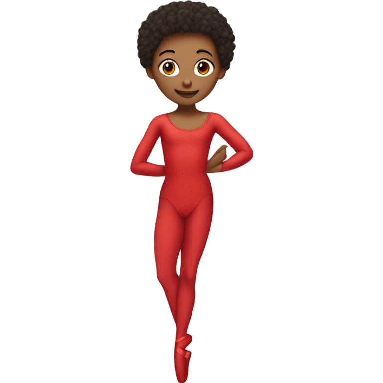 gender-neutral ballet dancer wearing a red unitard no tutu no skirt emoji