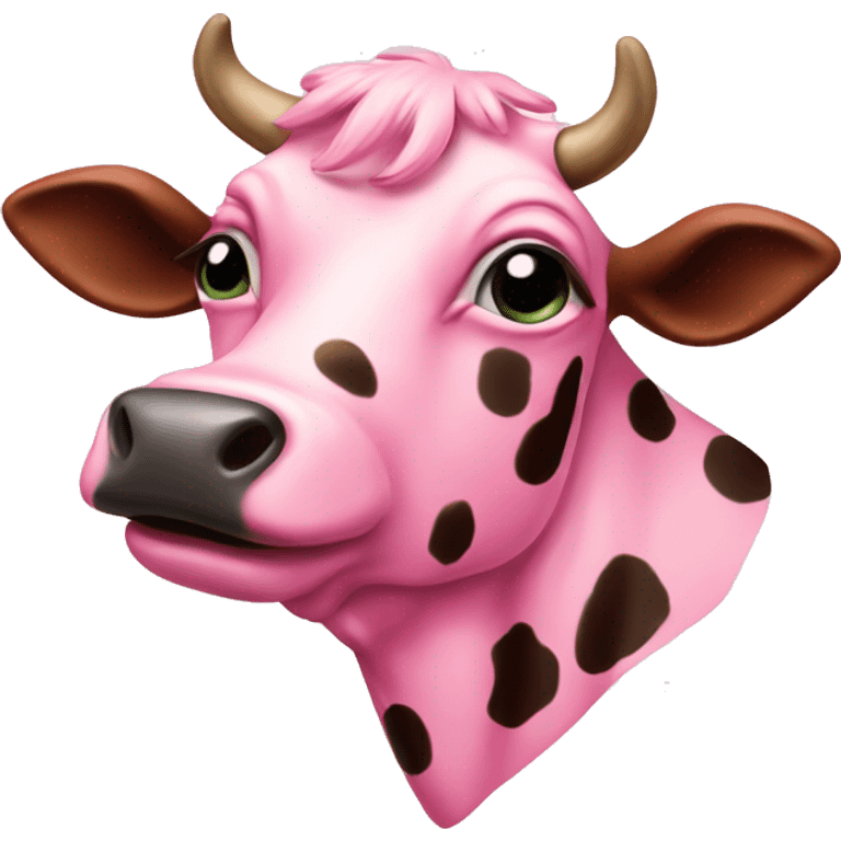 Pink spotted cow emoji