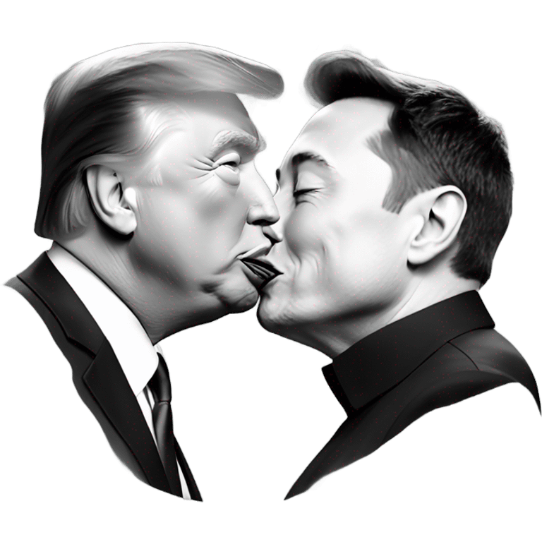 donald trump kissing elon musk emoji