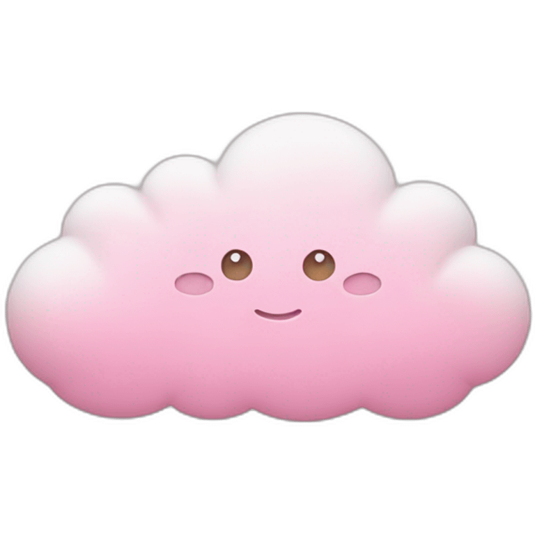 Cloud around pastel pink hearts emoji