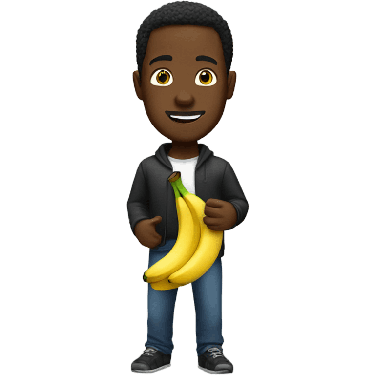 Black guy with a banana emoji