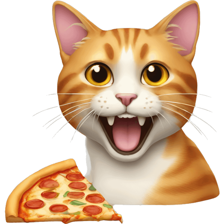 cat eats pizza emoji