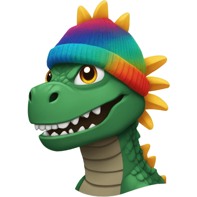 Godzilla with a propeller beanie emoji