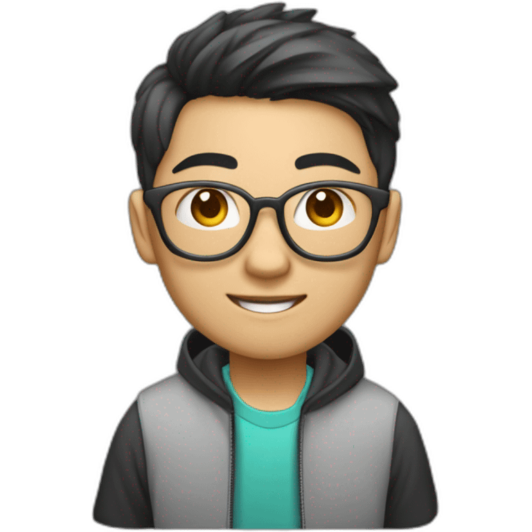 asian teen computer science major intern as software engineer in a cool tech startup emoji