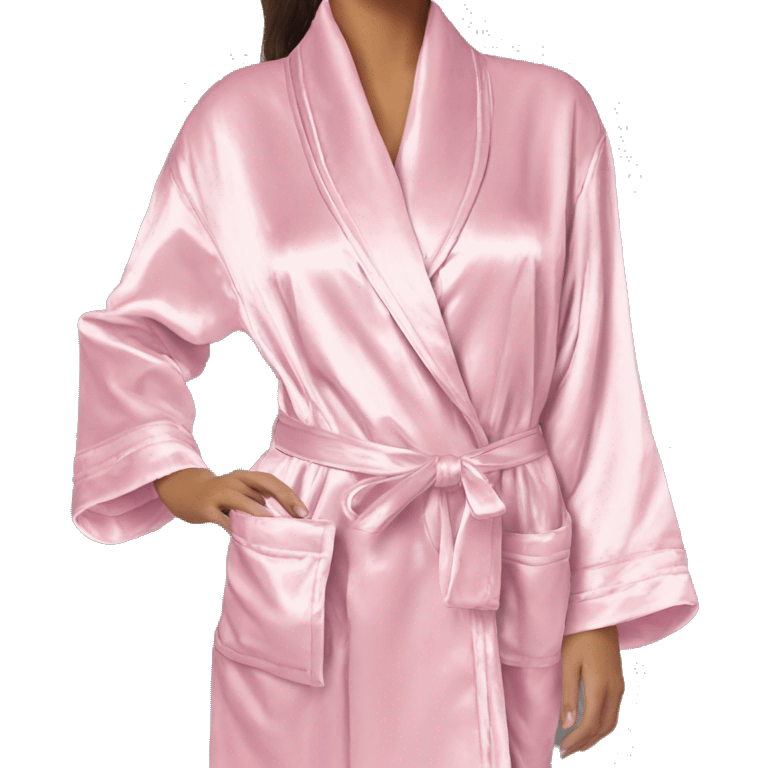 Light pink luxury silky bathroom robe emoji