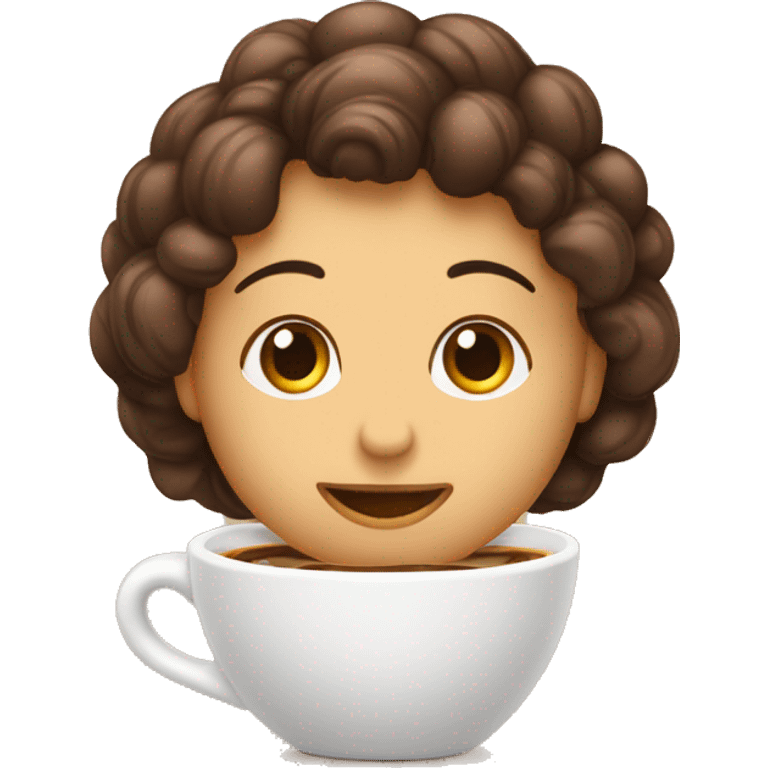 Adolecente con la piel morena clara, ojos cafes pelo cafe y largo emoji