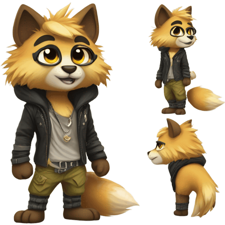 Anthro Fursona Furry Edgy Cool Cute Full body emoji