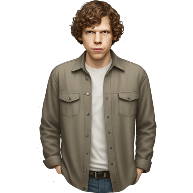 Jesse Eisenberg wearing shirt emoji