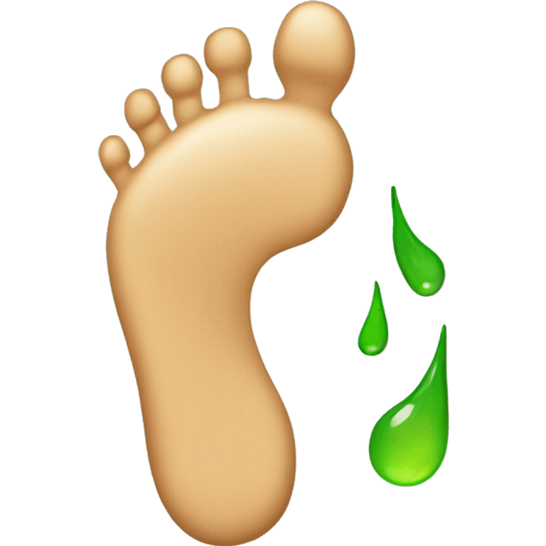 Foot with green toenail  emoji