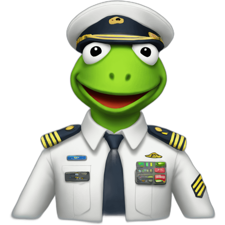 kermit as airline pilot emoji