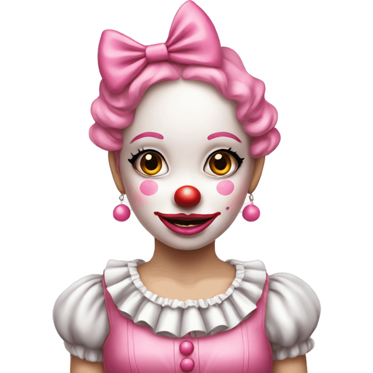 Pretty Pink clown girl with bows  emoji