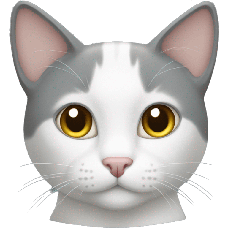 Grey and white cat emoji