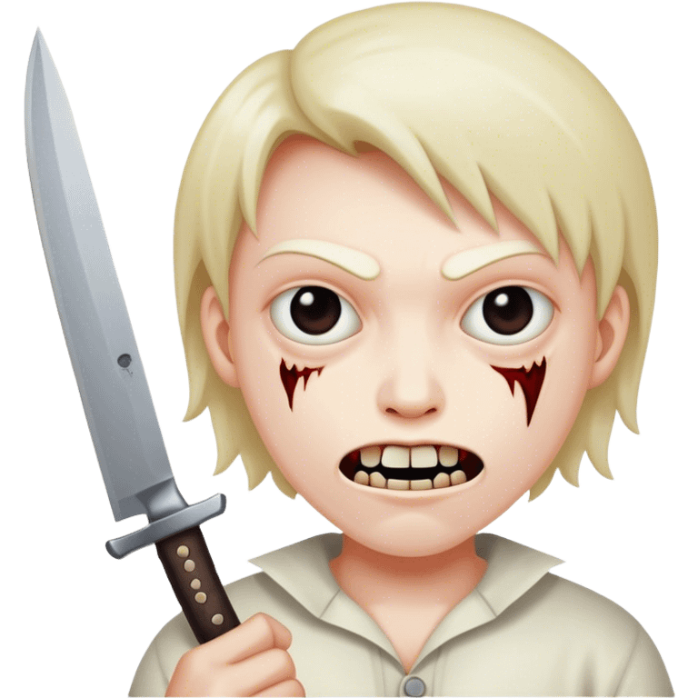 Scary face with knife emoji