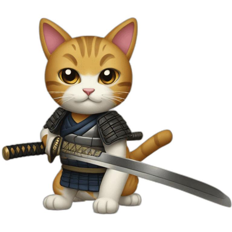 Samurai cat katana emoji