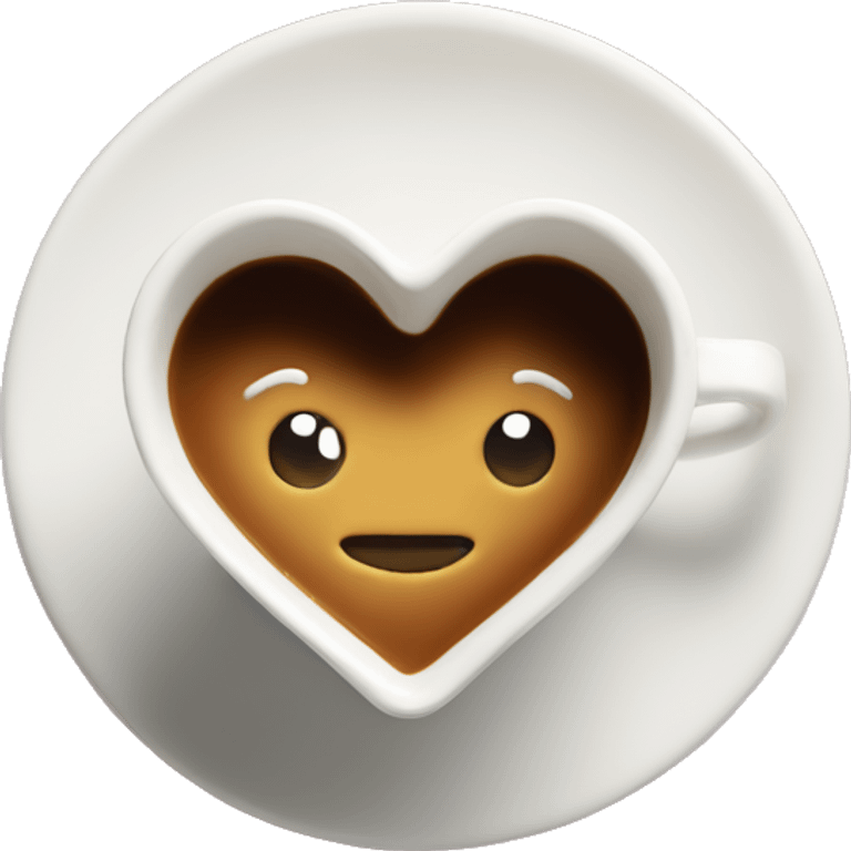 Espresso cup heart foam emoji