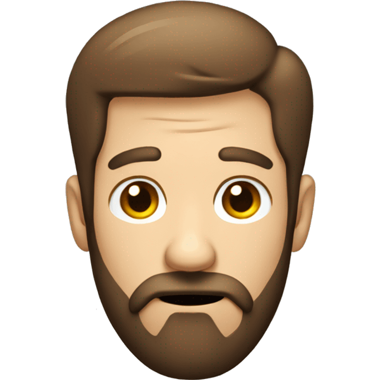 shrugging man with brown hair and beard emoji