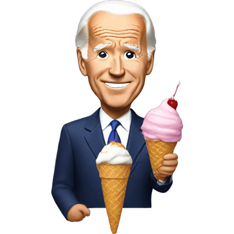 biden with ice cream emoji