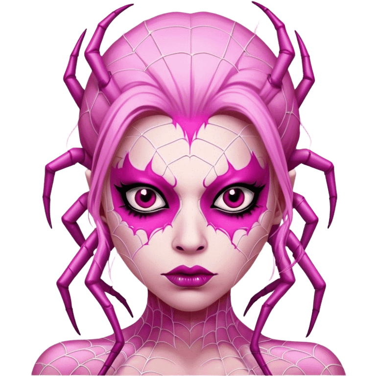 lady monster pink glam spiderweb face  emoji