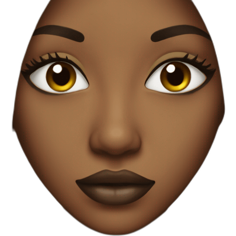 Black women lips long hair emoji