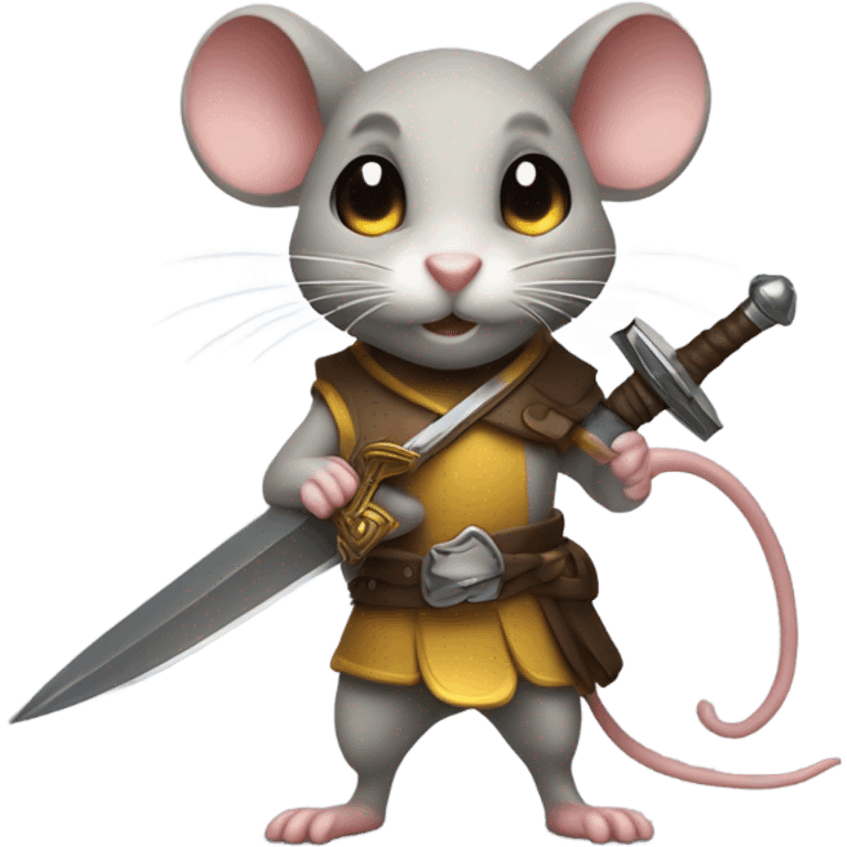 a mouse with a sword emoji