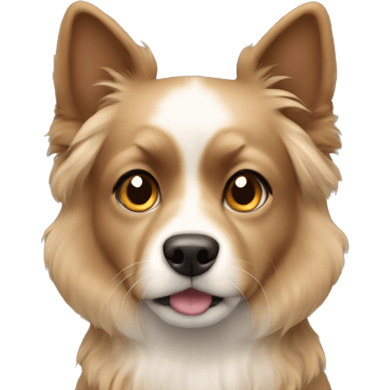 Shitz su dog that has light brown, dark brown, some white, and black colors emoji