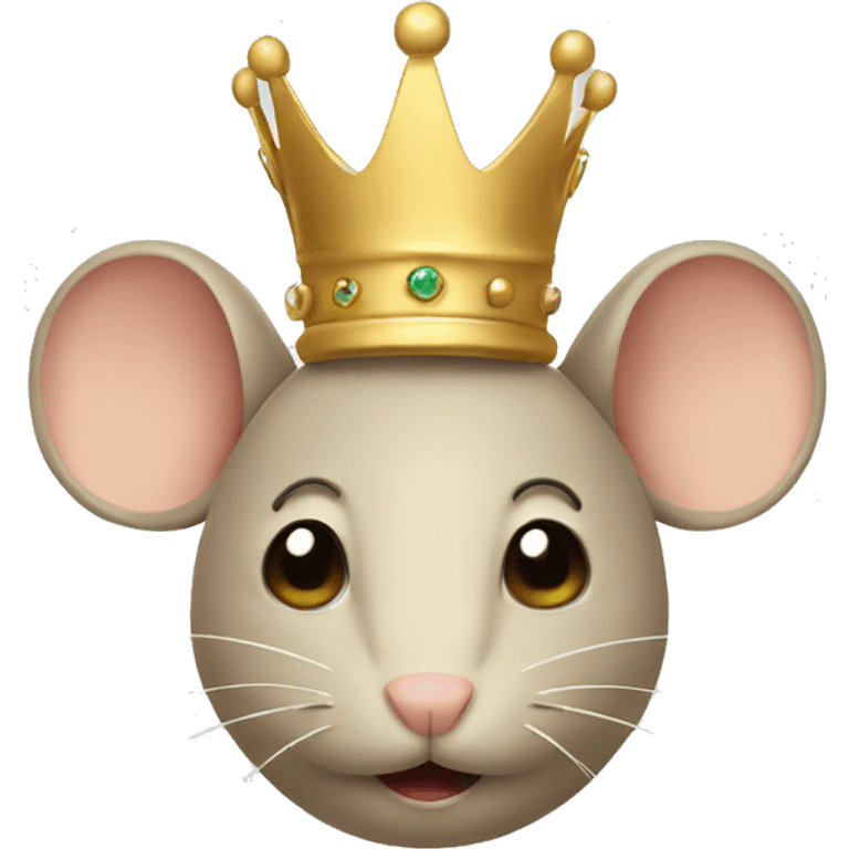 Beige mouse with crown on head emoji