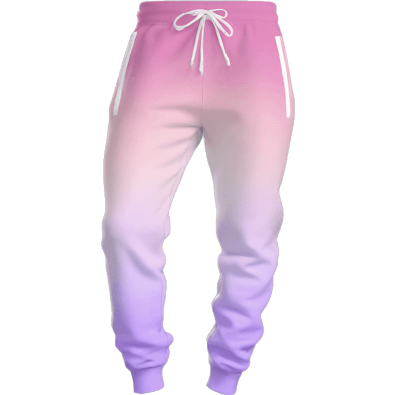 Realistic pair of white,lavender,and rose gold ombre PINK jogger sweat pants. emoji