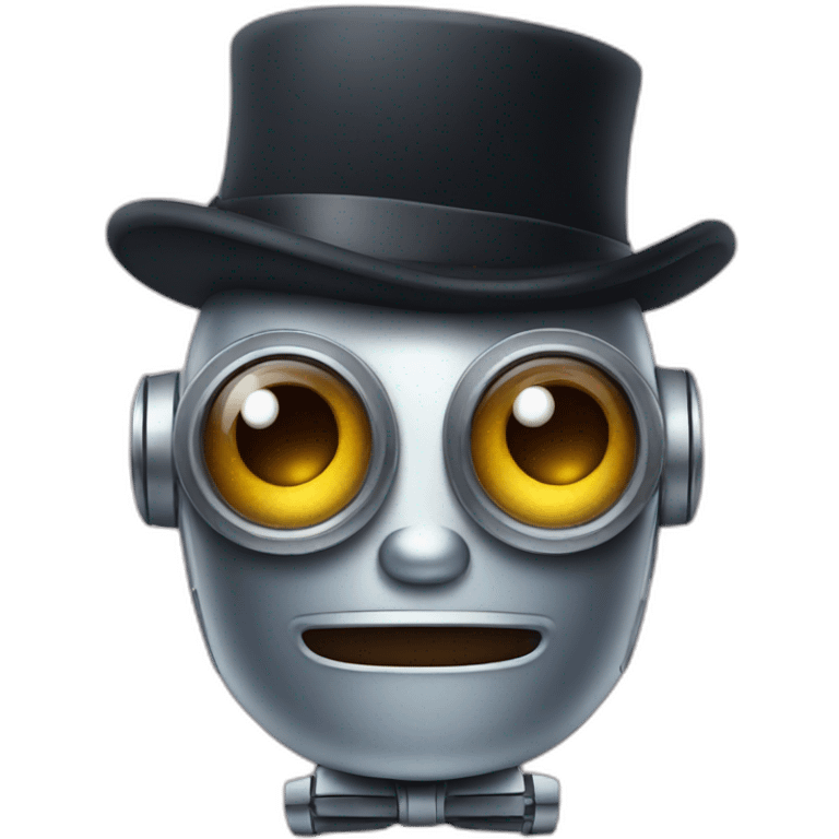 robot wearing a  bowler hat emoji