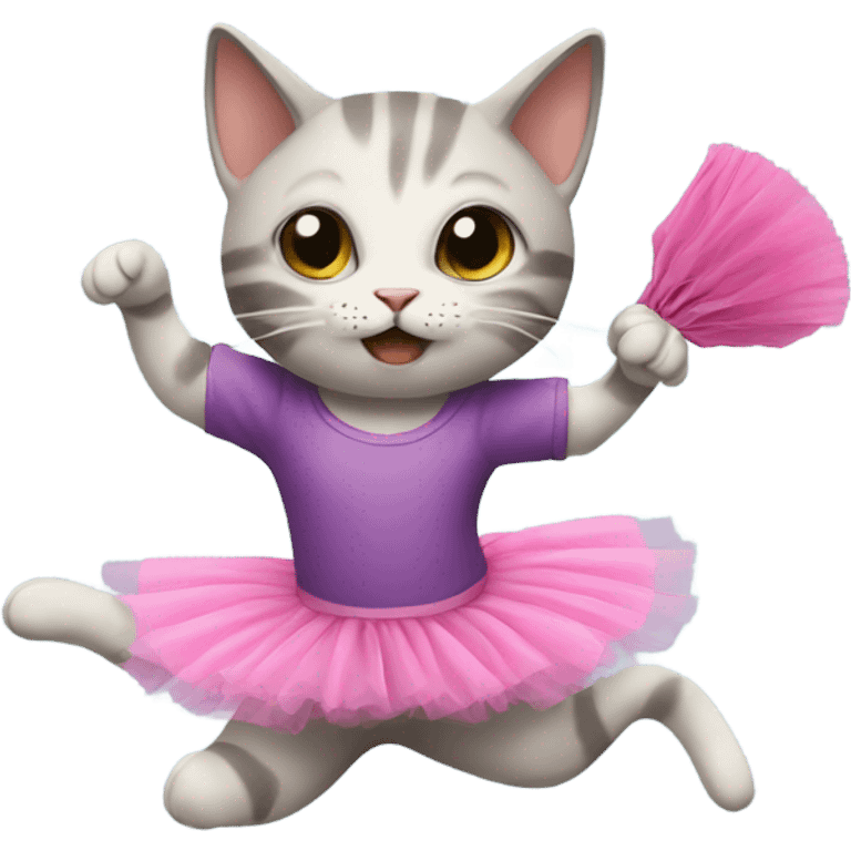 cat juggling with a tutu on emoji