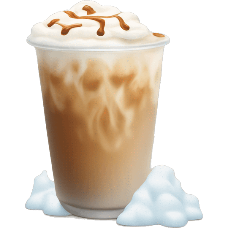 iced chai latte with cold foam  emoji