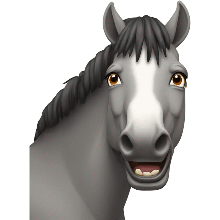 Horse scared of donkeys emoji