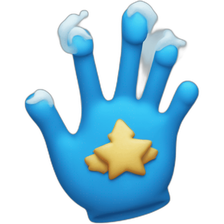 blue christmas hand emoji