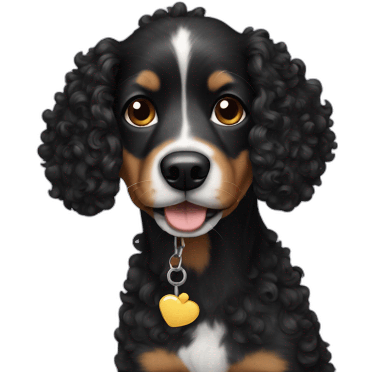 Dog black curly hair emoji